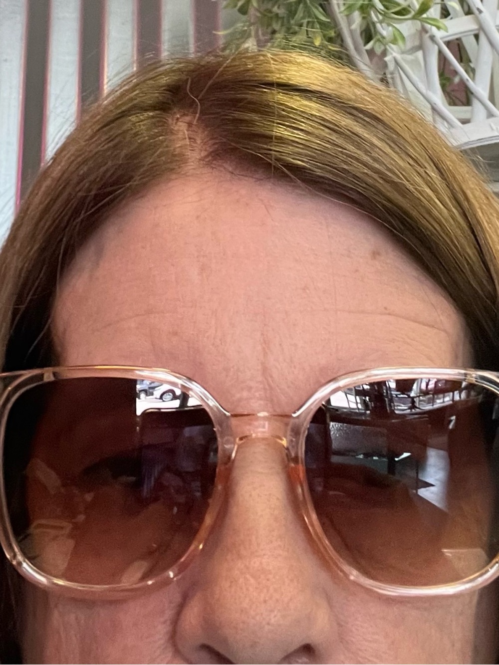 Oversized Transparent Pink Sunglasses with Brown Lenses